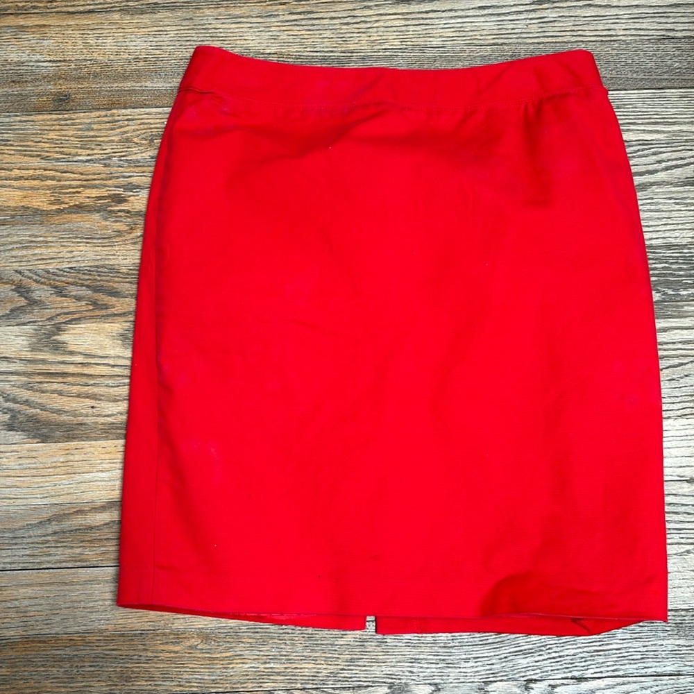Vintage Liz Claiborne Skirt 12 Womens Red Straight Pencil Lined Career Office